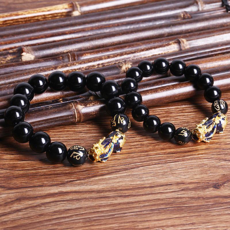 貔貅手鍊 貔貅手鍊 變色貔貅越南沙金手鍊招財轉運佛珠手串-細節圖4