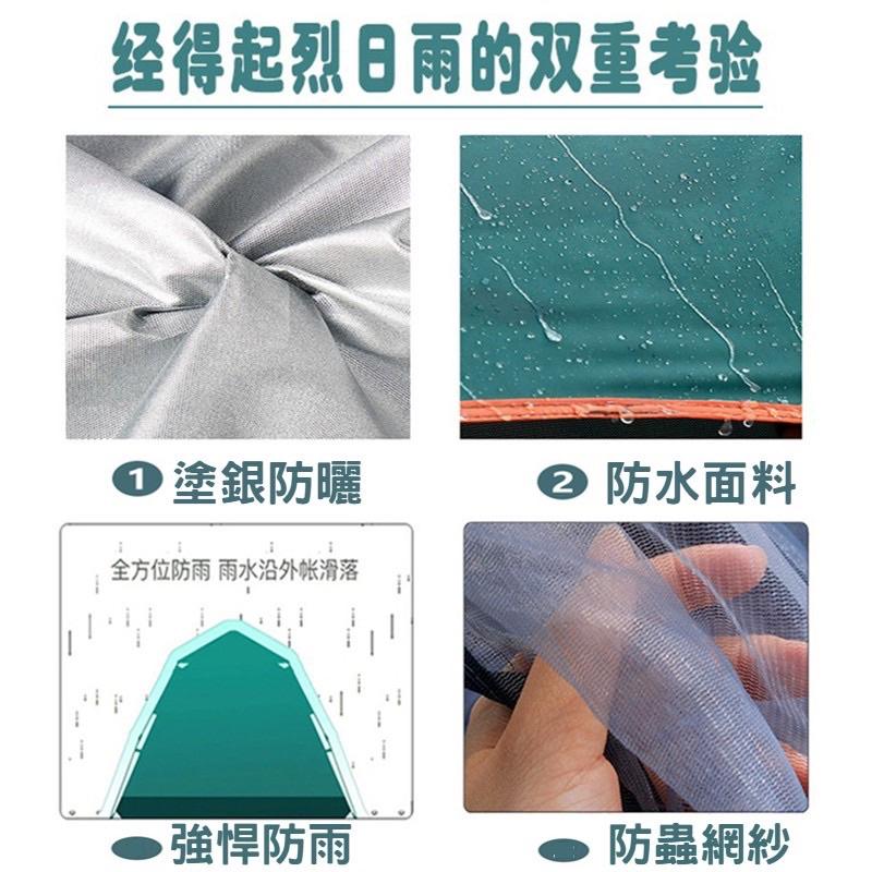 ［BJ商城］全自動帳篷 3~4人 4門 防水 快速 露營帳篷 戶外野餐 遮陽防曬 防蚊蟲 秒開帳篷 黑膠帳篷-細節圖4