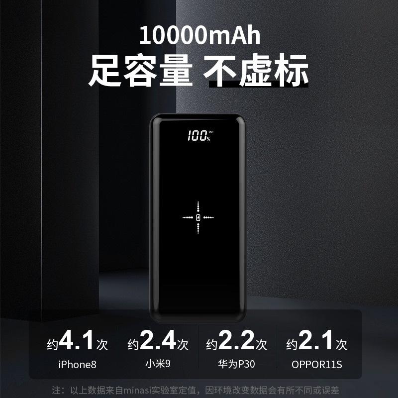 ［BJ商城］台灣現貨 超薄無線行動電源 行動電源 快充 行充 充電寶 鋼琴鏡面 移動電源 迷你10000毫安-細節圖3
