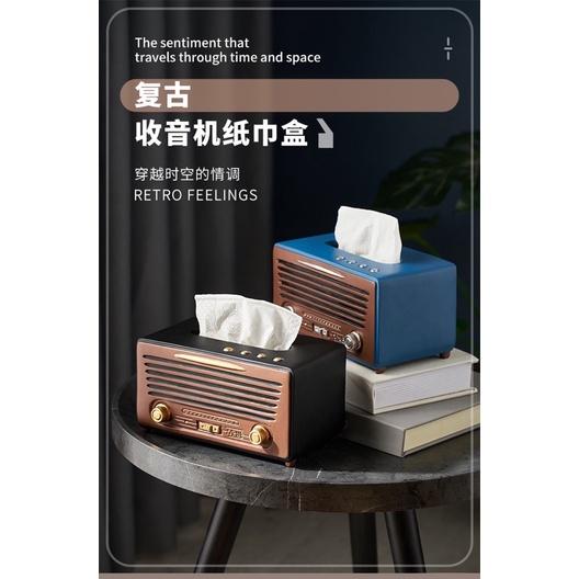 ［BJ商城］復古收音機紙巾盒 復古面紙盒 創意面紙盒 抽紙盒  衛生紙盒 餐廳抽紙巾盒 仿收音機紙巾盒-細節圖2