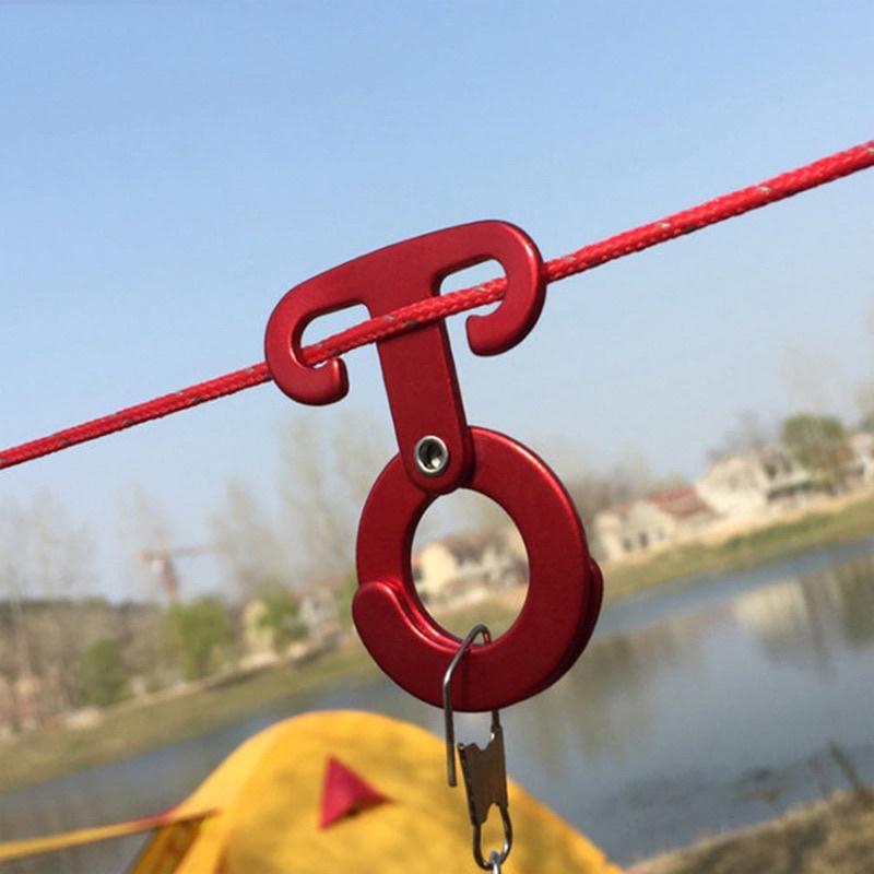 ［BJ商城］戶外 露營 鋁合金O型扣環 營繩止滑掛勾 野營風繩快掛 燈條勾 營繩鉤 O型扣環 繩索快扣 營繩掛鉤-細節圖3