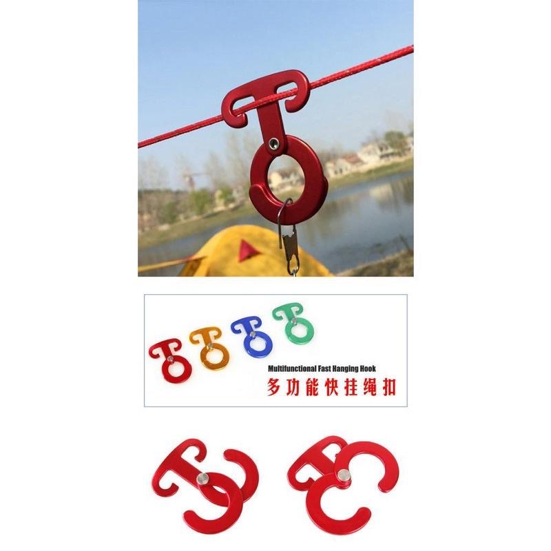 ［BJ商城］戶外 露營 鋁合金O型扣環 營繩止滑掛勾 野營風繩快掛 燈條勾 營繩鉤 O型扣環 繩索快扣 營繩掛鉤-細節圖4