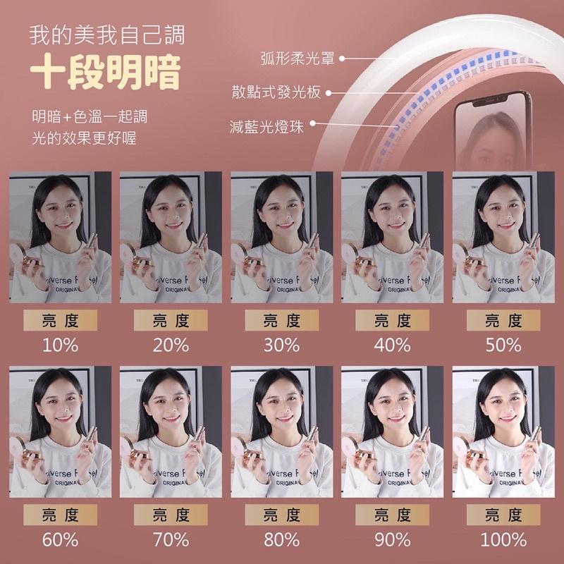 ［BJ商城］360度旋轉補光燈 三色調光 直播補光燈 LED環形燈 網美燈 自拍打光燈 主播燈 美顏嫩膚柔光燈 美光燈-細節圖5