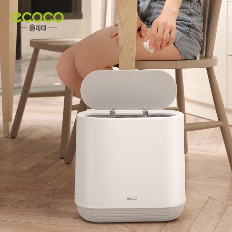 [BJ商城］台灣現貨🇹🇼簡約擠壓式 帶蓋衛生間 垃圾桶 家用 北歐 廁所垃圾筒 窄形紙簍-細節圖2