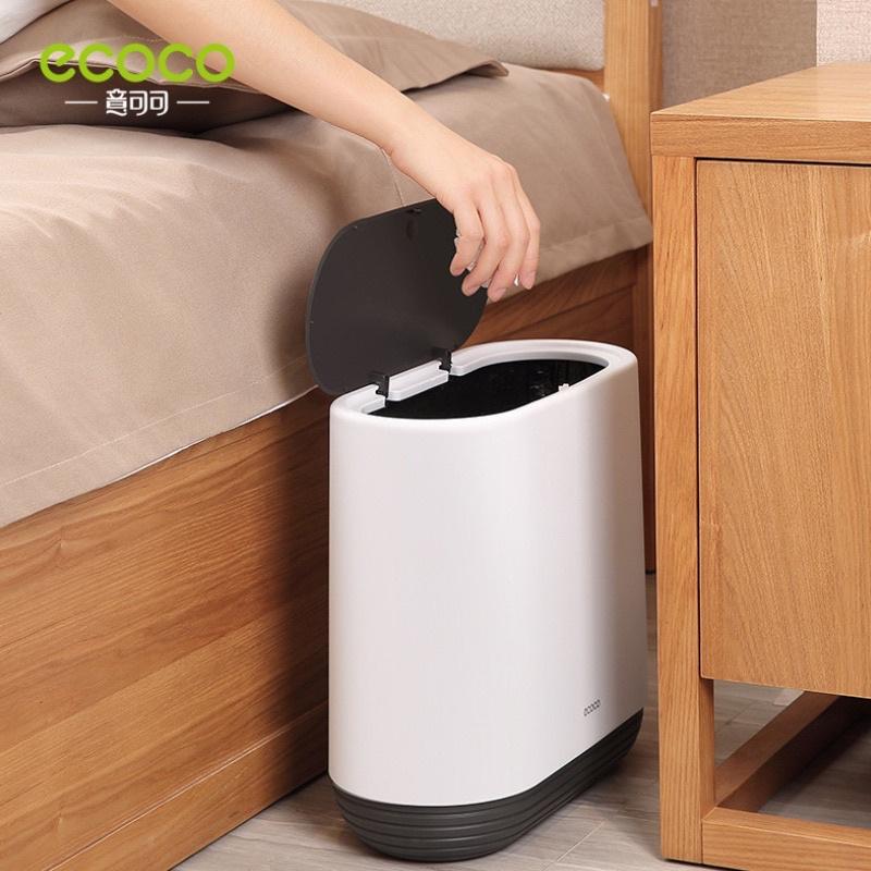 [BJ商城］台灣現貨🇹🇼簡約擠壓式 帶蓋衛生間 垃圾桶 家用 北歐 廁所垃圾筒 窄形紙簍-細節圖4