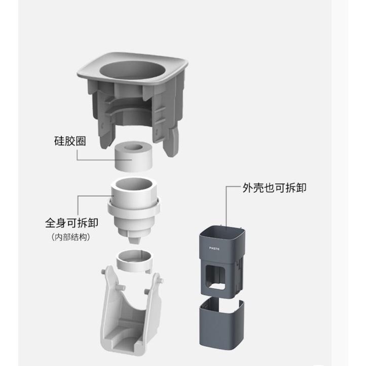 [BJ商城］台灣現貨🇹🇼北歐風 北歐色 全自動懶人擠牙膏器 浴室 廁所 牙膏 壁掛式免打孔 牙膏擠壓器自動-細節圖2