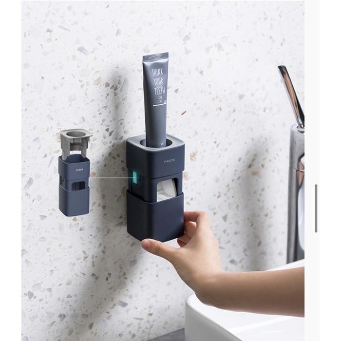 [BJ商城］台灣現貨🇹🇼北歐風 北歐色 全自動懶人擠牙膏器 浴室 廁所 牙膏 壁掛式免打孔 牙膏擠壓器自動-細節圖3