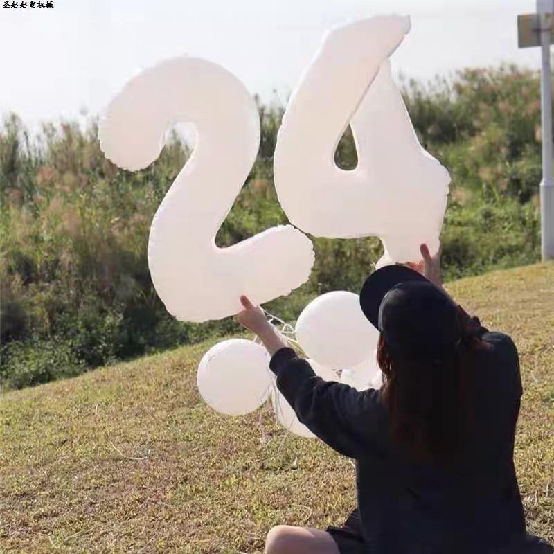 ［BJ商城］【40寸數字氣球】白色 森林系 鋁膜氣球 週歲生日 生日佈置 生日派對 佈置氣球 數字 生日氣球-細節圖5