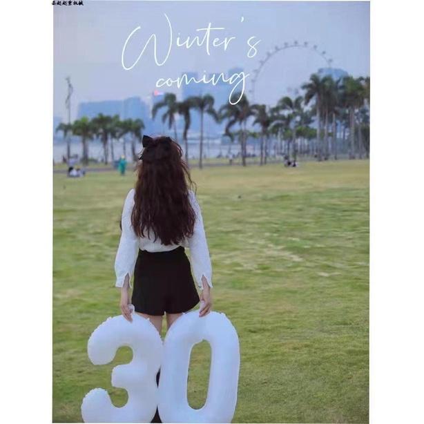 ［BJ商城］【40寸數字氣球】白色 森林系 鋁膜氣球 週歲生日 生日佈置 生日派對 佈置氣球 數字 生日氣球-細節圖7