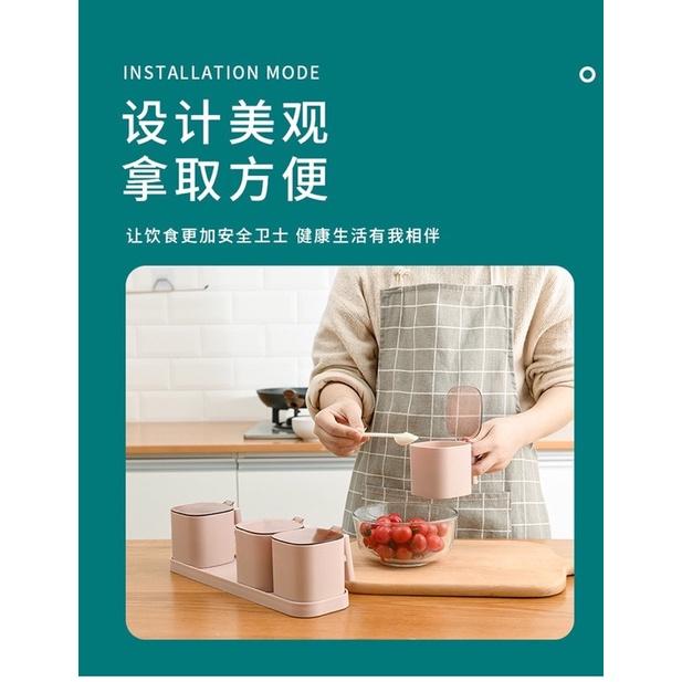 ［BJ商城］台灣現貨🇹🇼 廚房組合調料盒 調料罐 塑料 家用鹽罐調味 收納盒佐料盒 調味瓶套裝-細節圖3