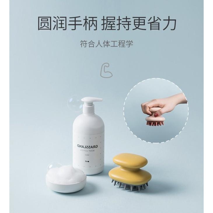 [BJ商城］台灣現貨🇹🇼北歐風 北歐色 香波洗頭梳 手持硅膠 按摩梳 氣墊梳 便攜洗頭 頭髮梳子-細節圖3