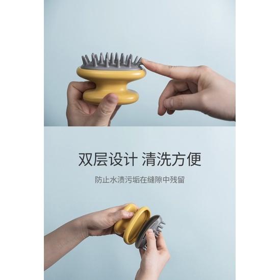 [BJ商城］台灣現貨🇹🇼北歐風 北歐色 香波洗頭梳 手持硅膠 按摩梳 氣墊梳 便攜洗頭 頭髮梳子-細節圖5