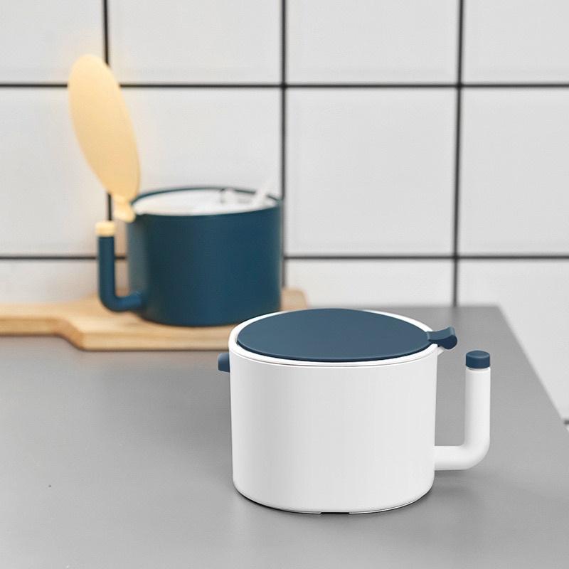 [BJ商城］台灣現貨🇹🇼北歐風 北歐色 調料盒 多功能創意 廚房用品 分格調味盒 帶蓋四格 帶勺子 收納佐料罐-細節圖2