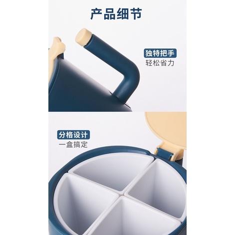 [BJ商城］台灣現貨🇹🇼北歐風 北歐色 調料盒 多功能創意 廚房用品 分格調味盒 帶蓋四格 帶勺子 收納佐料罐-細節圖6