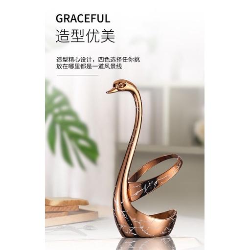 ［BJ商城］🇹🇼304不鏽鋼 創意天鵝水果叉座組 天鵝餐具座 鋅合金天鵝餐具座底 天鵝水果叉座套-細節圖4