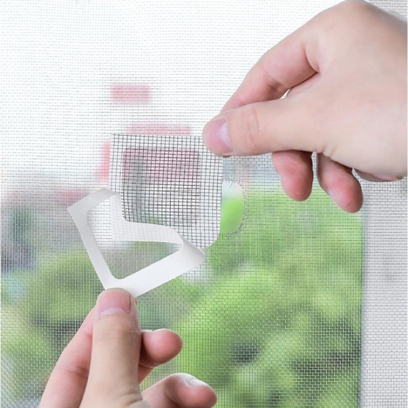 [BJ商城］台灣現貨🇹🇼 四格一片 10x10cm DIY紗窗修補貼 防蚊紗窗貼 夏日防蚊蟲 修補片 紗窗紗門修補蚊窗補-細節圖3