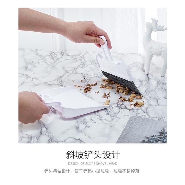 [BJ商城］台灣現貨🇹🇼家居桌面 迷你掃把 鍵盤清潔刷 小號帶簸箕小掃把 套裝 電腦雜物刷-細節圖3