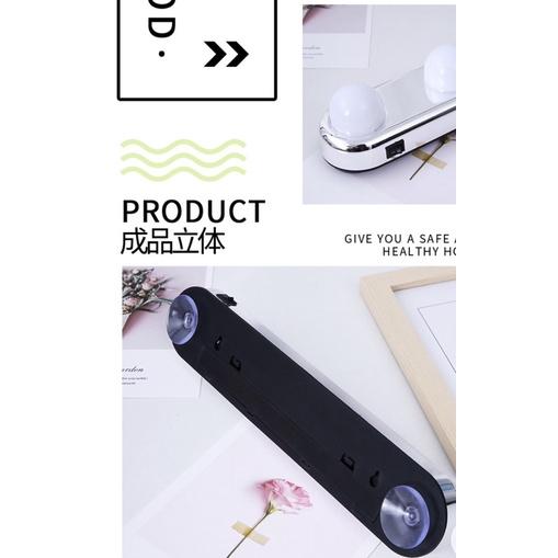 ［BJ商城］台灣現貨🇹🇼 鏡前燈便攜式4燈泡吸盤室內led補光化妝鏡燈USB化妝鏡燈泡-細節圖3