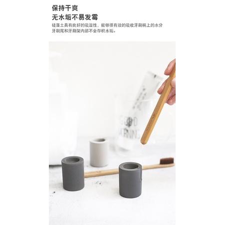 [BJ商城］台灣現貨🇹🇼 硅藻土小牙刷架吸附異味牙刷座浴室用品乾燥吸濕-細節圖6
