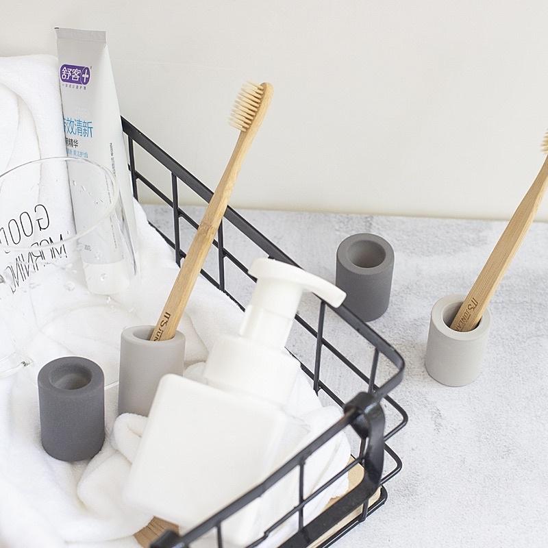 [BJ商城］台灣現貨🇹🇼 硅藻土小牙刷架吸附異味牙刷座浴室用品乾燥吸濕-細節圖9