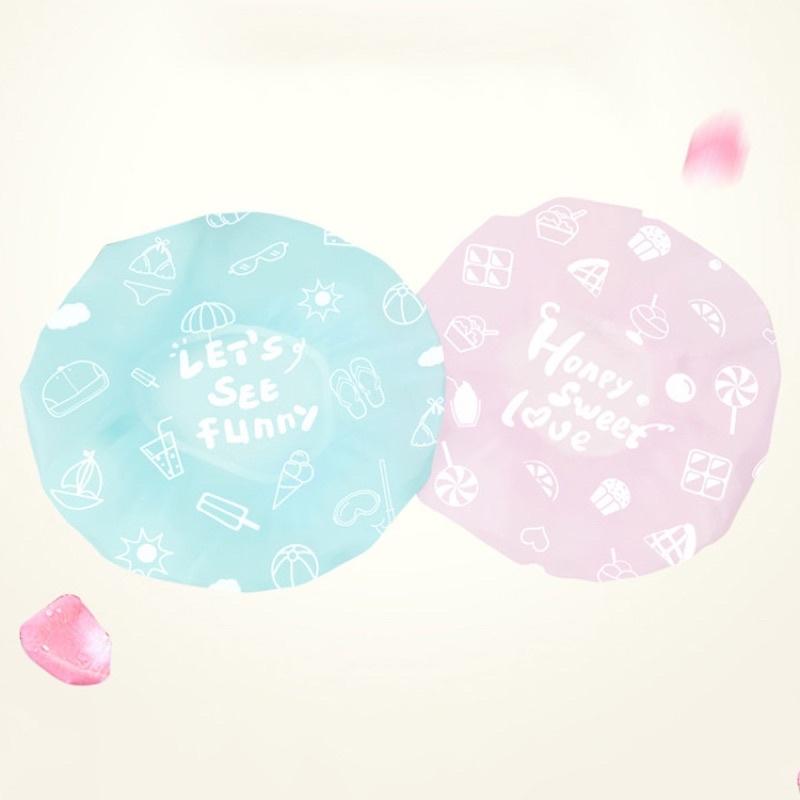 ［BJ商城］台灣現貨🇹🇼 北歐色浴帽防水成人女款淋浴廚房帽子防油帽油煙女士頭罩帽洗澡防水浴帽-細節圖2