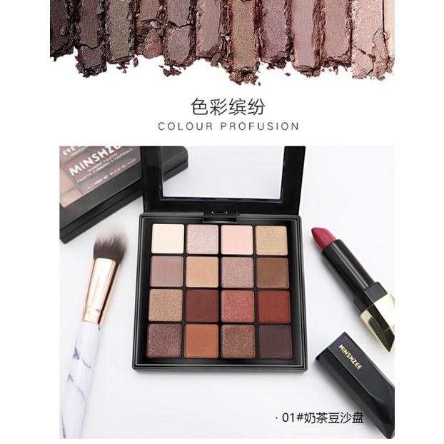 [BJ商城］🇹🇼16色眼影盤 眼影 眼影盤 大地色眼影 少女ins超火的網紅女裸妝復古初學者大地色16色眼影盤-細節圖2
