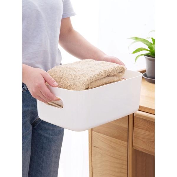 [BJ商城］台灣現貨🇹🇼 日式無印風 收納籃 塑膠籃 收納盒 置物盒 兩側手提設計 廚房收納 浴室收納 收納 居家生活-細節圖3