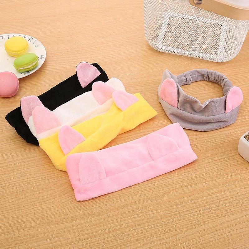 [BJ商城］台灣現貨🇹🇼 日韓風格貓耳朵束髮帶洗臉髮箍貓咪化妝運動劉海頭巾-細節圖2