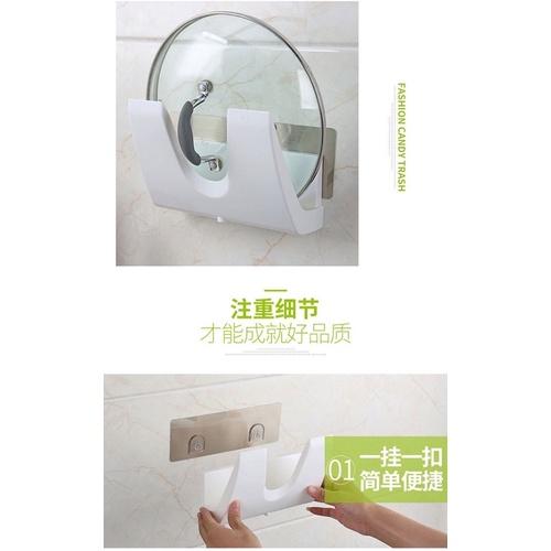 [BJ商城］台灣現貨🇹🇼壁掛式鍋蓋架 免打孔 無痕掛架 鍋蓋架 廚房收納 廚房壁掛-細節圖6