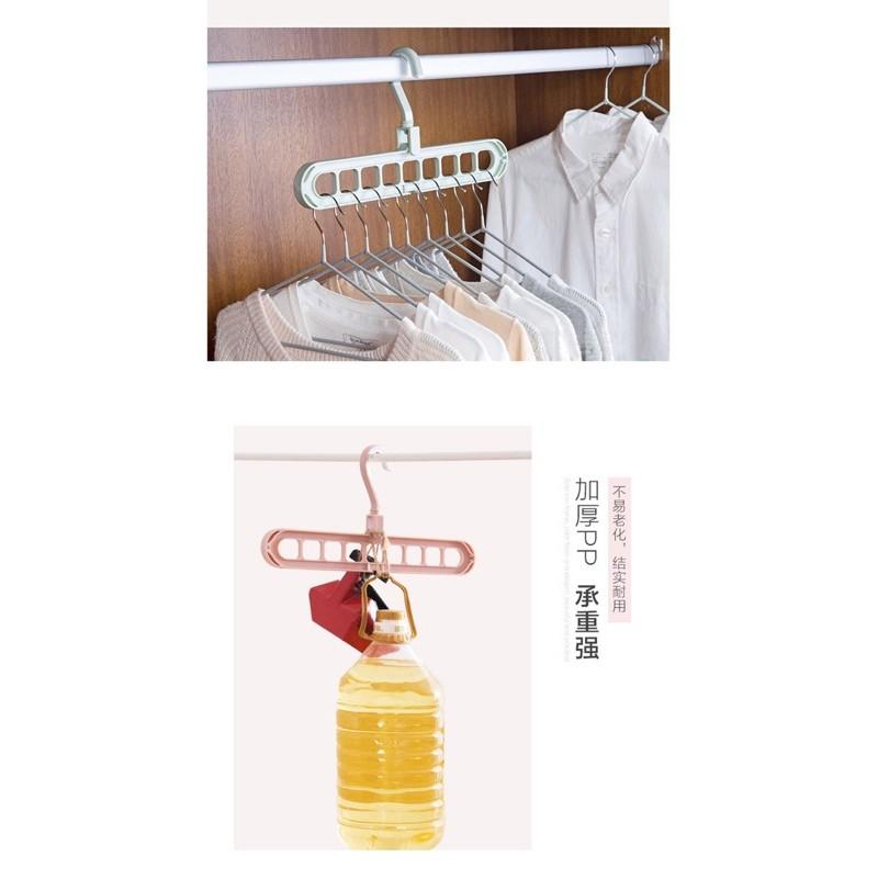 ［BJ商城］🇹🇼 網紅九孔衣架爆款多功能旋轉折疊衣架抖音同款魔術晾衣架-細節圖7