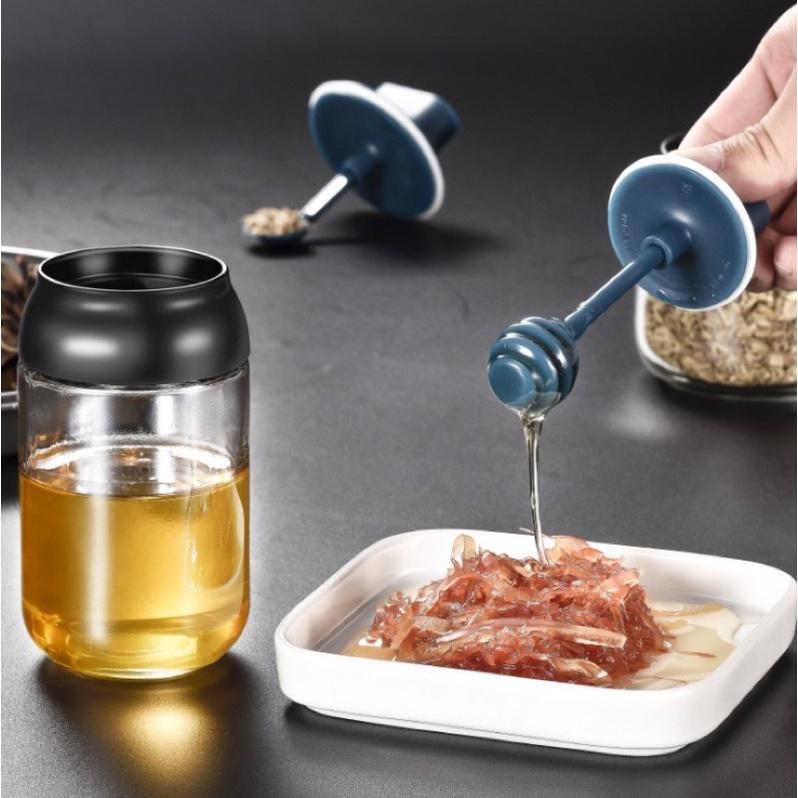 [BJ商城］台灣現貨🇹🇼自帶湯匙調味罐調味瓶 玻璃密封調味罐 廚房收納-細節圖8