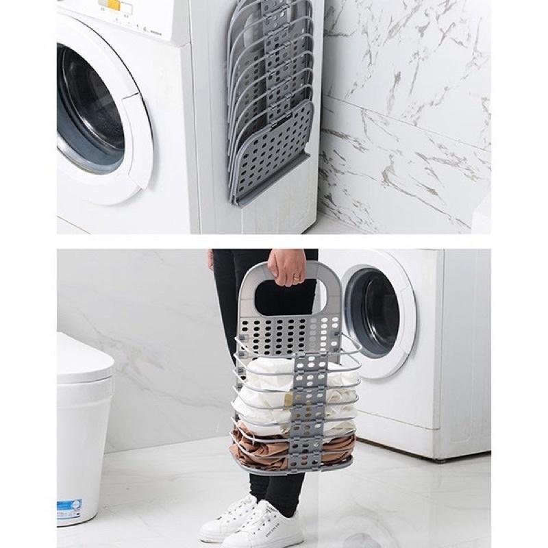 [BJ商城］台灣現貨🇹🇼可折疊掛牆收納籃 壁掛式 多功能洗衣籃  髒衣服收納 可折疊 收納籃 浴室洗衣籃 多功能收納籃-細節圖3