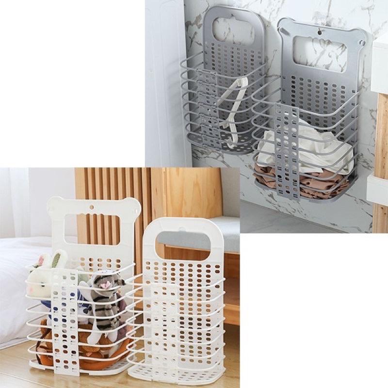 [BJ商城］台灣現貨🇹🇼可折疊掛牆收納籃 壁掛式 多功能洗衣籃  髒衣服收納 可折疊 收納籃 浴室洗衣籃 多功能收納籃-細節圖5