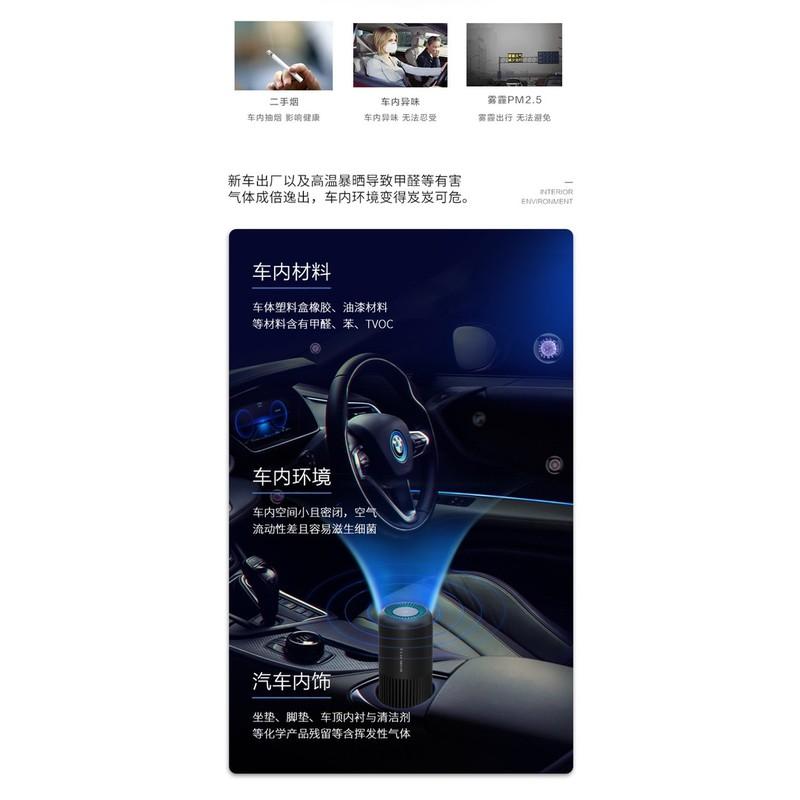 ［BJ商城］台灣現貨🇹🇼 2021新款X3便攜式車載空氣淨化器 祛煙味除臭除塵除甲醛-細節圖4