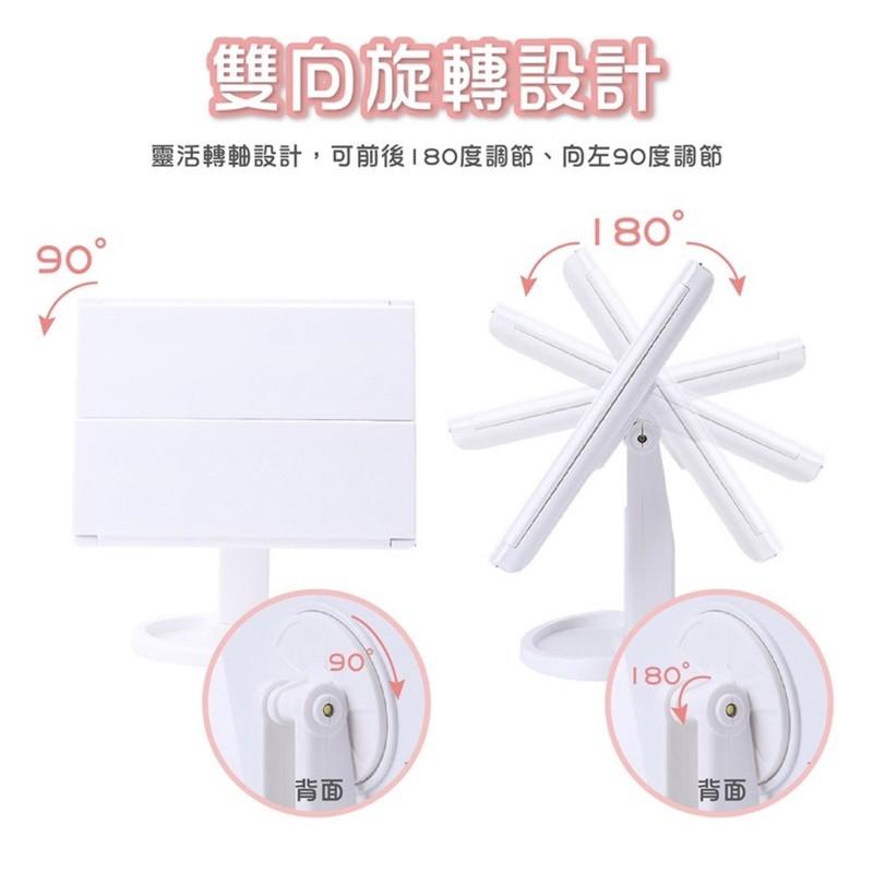 ［BJ商城］🇹🇼LED三折化妝鏡 觸控式LED鏡子左右可調 化妝鏡 補光燈化妝鏡 美妝彩妝鏡子 化妝補光燈-細節圖6