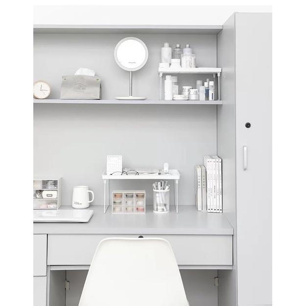 [BJ商城］台灣現貨🇹🇼桌面折疊收納架 簡約摺疊收納架 雜物置物架 可疊加 簡約風 可折疊-細節圖2