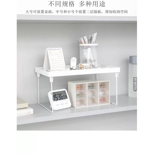 [BJ商城］台灣現貨🇹🇼桌面折疊收納架 簡約摺疊收納架 雜物置物架 可疊加 簡約風 可折疊-細節圖3