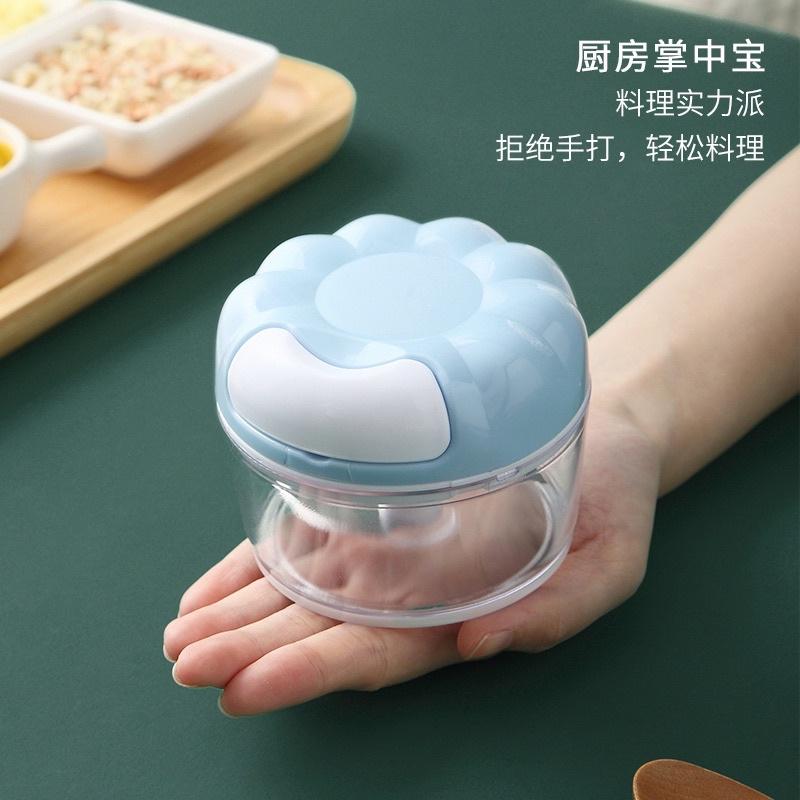 ［BJ商城］台灣現貨🇹🇼 手拉式搗蒜泥神器 攪蒜器拉切器 食物料理器 手動式攪碎器 蒜泥器 拉蒜器切蒜機 手拉切菜器-細節圖2