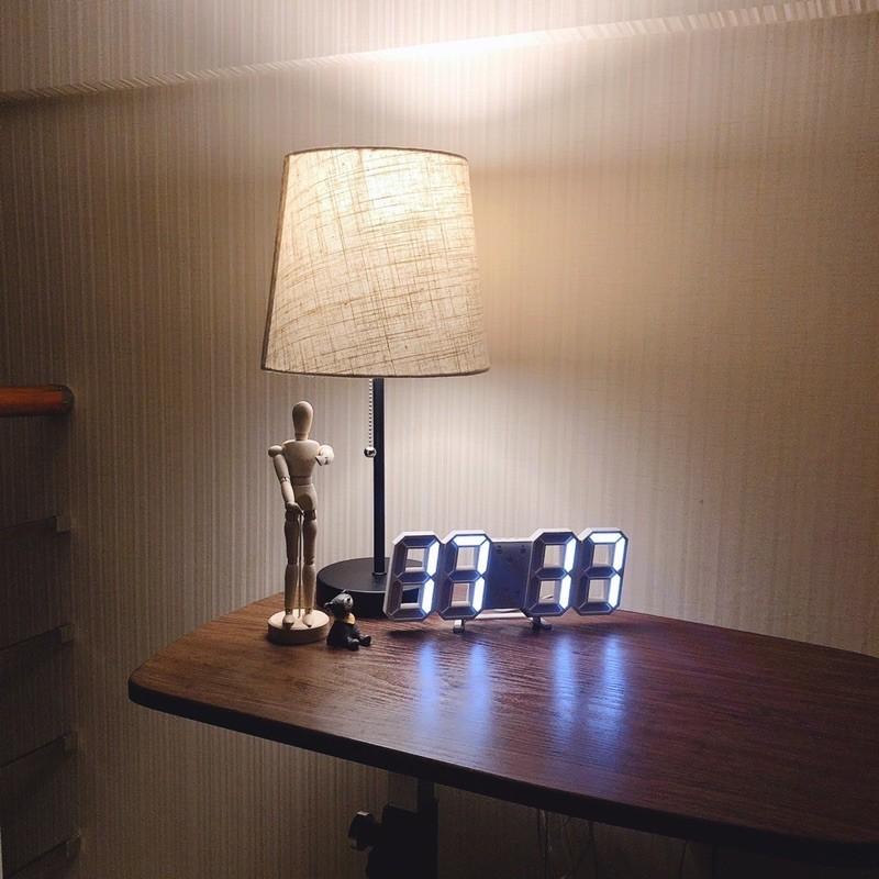 ［BJ商城］🇹🇼 韓版3D LED數字鐘客廳LED掛鐘電子鐘鬧鐘3D立體 時鐘 時尚風 鬧鐘-細節圖8