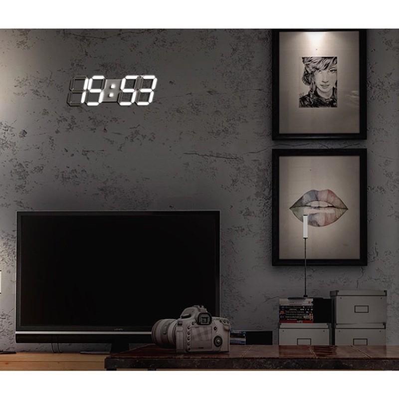 ［BJ商城］🇹🇼 韓版3D LED數字鐘客廳LED掛鐘電子鐘鬧鐘3D立體 時鐘 時尚風 鬧鐘-細節圖9
