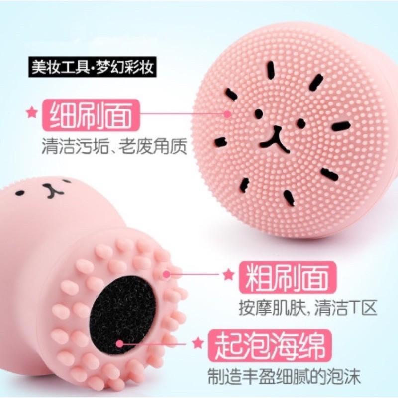 [BJ商城]✨現貨✨小章魚矽膠洗臉刷 雙頭清潔毛孔臉部黑頭 韓國潔面儀 手動矽膠洗臉神器 按摩刷粉撲刷 韓式水母洗臉刷-細節圖2