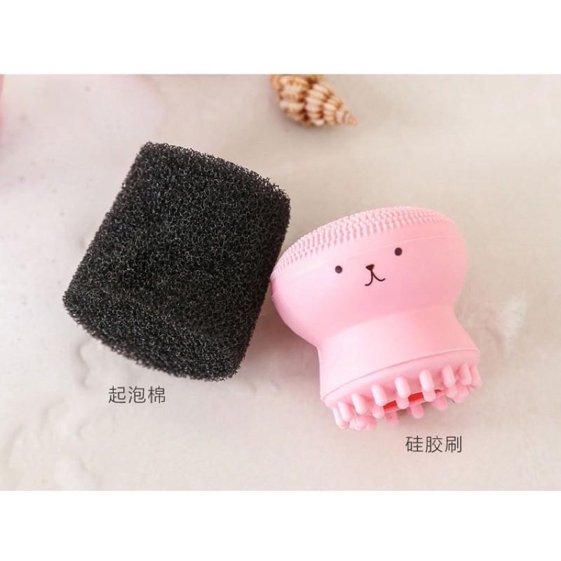 [BJ商城]✨現貨✨小章魚矽膠洗臉刷 雙頭清潔毛孔臉部黑頭 韓國潔面儀 手動矽膠洗臉神器 按摩刷粉撲刷 韓式水母洗臉刷-細節圖6