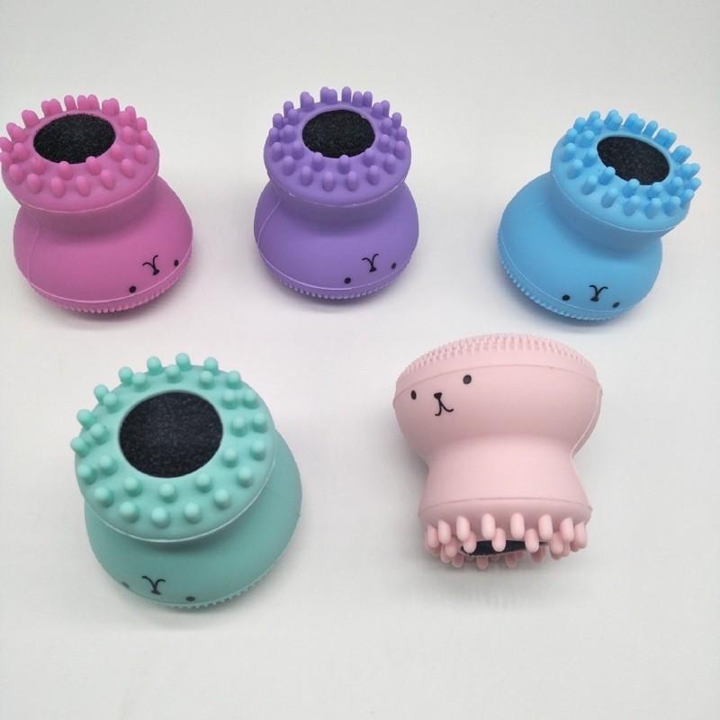 [BJ商城]✨現貨✨小章魚矽膠洗臉刷 雙頭清潔毛孔臉部黑頭 韓國潔面儀 手動矽膠洗臉神器 按摩刷粉撲刷 韓式水母洗臉刷-細節圖8