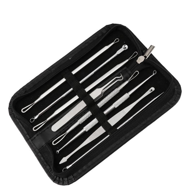 ［BJ商城］台灣現貨🇹🇼 清潔臉部套組 粉刺針 不鏽鋼暗瘡針套裝 去黑頭痘痘清潔工具 雙勾粉刺夾-細節圖4