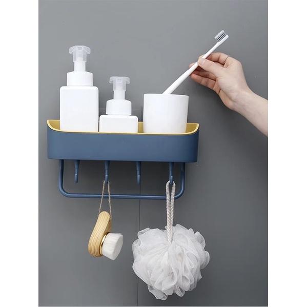 ［BJ商城］台灣現貨🇹🇼簡約北歐風收納置物架 浴室置物架 浴室收納架 置物架 收納架 無痕 浴室 廚房-細節圖3