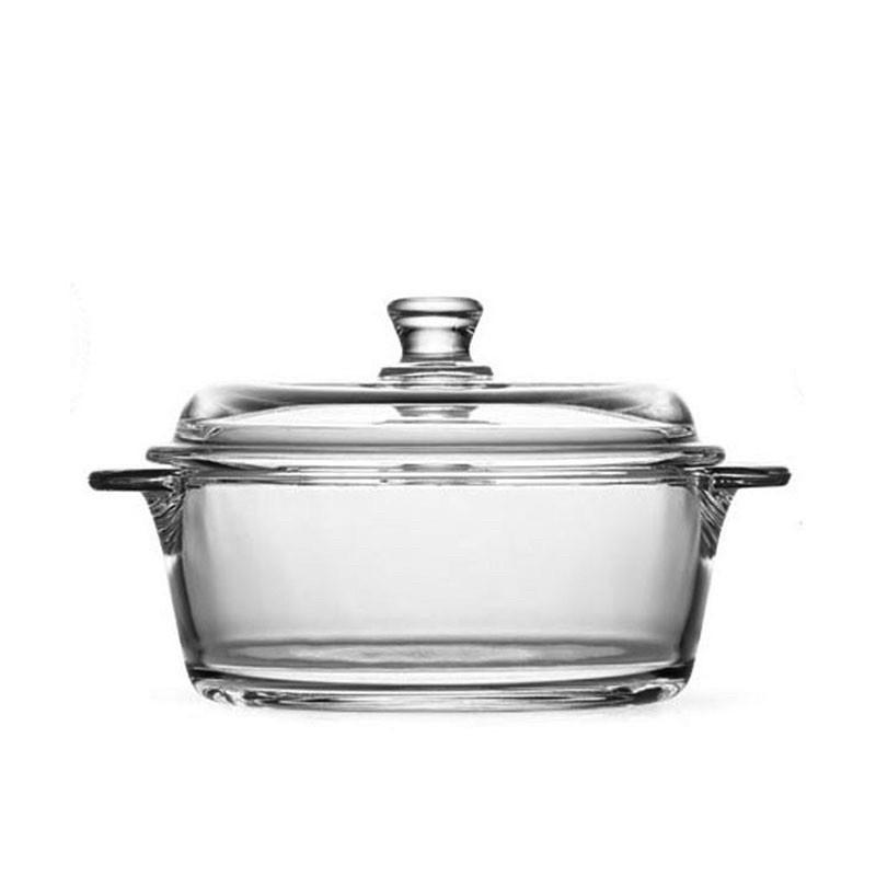 [BJ商城］台灣現貨🇹🇼 鋼化玻璃水晶煲 雙耳防燙玻璃碗湯煲套裝 實用促銷禮品-細節圖2