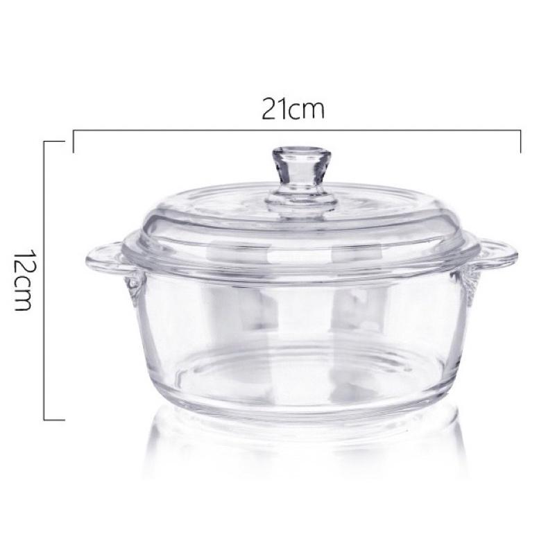 [BJ商城］台灣現貨🇹🇼 鋼化玻璃水晶煲 雙耳防燙玻璃碗湯煲套裝 實用促銷禮品-細節圖4