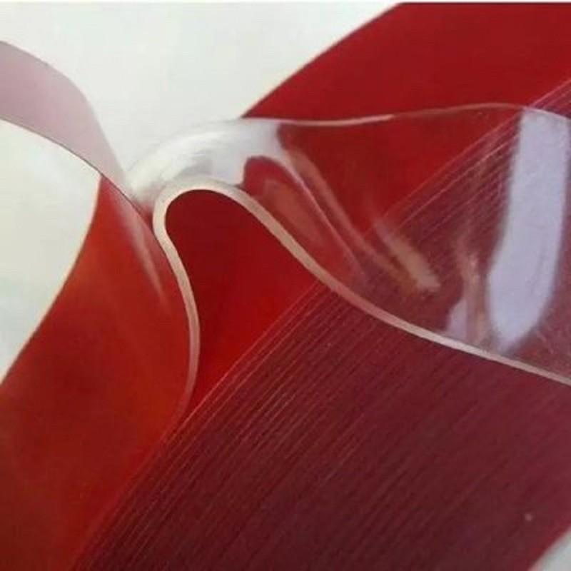 ［BJ商城］台灣現貨🇹🇼 壓克力雙面膠 美甲膠 耐溫亞克力泡沫棉膠帶 紅膜透明雙面膠帶-細節圖3