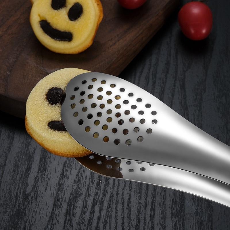 [BJ商城］🇹🇼201不鏽鋼食品夾 多用途食品夾 多功能 烤肉夾 麵包夾 沙拉夾 白鐵夾 自助餐夾 加厚-細節圖2