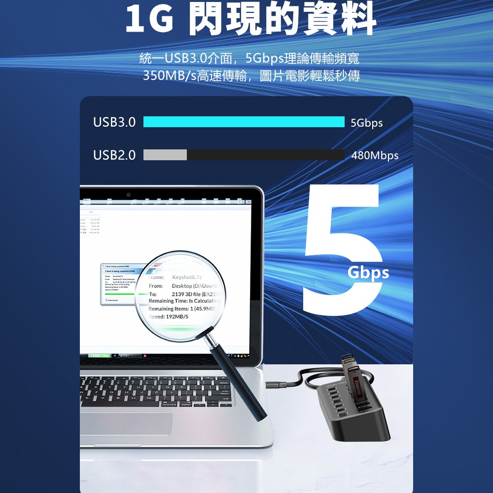 【定余數位裝置】USB3.0 HUB TypeC 7孔 4孔 USB擴充槽 分線器 集線器-細節圖4